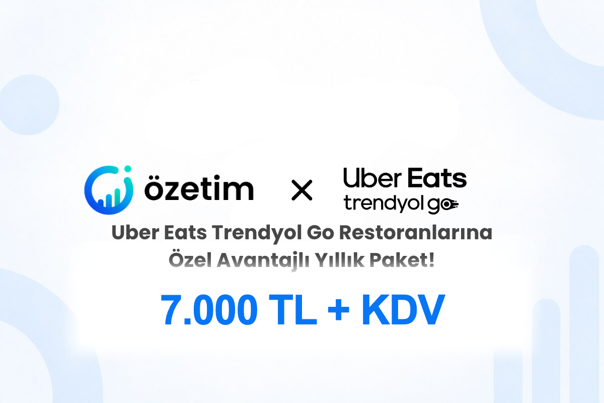 Uber Eats Trendyol Go restoranlarına özel Özetim yıllık paket kampanyası